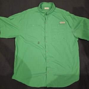 Columbia PFG Green Casual Button-Down Shirt